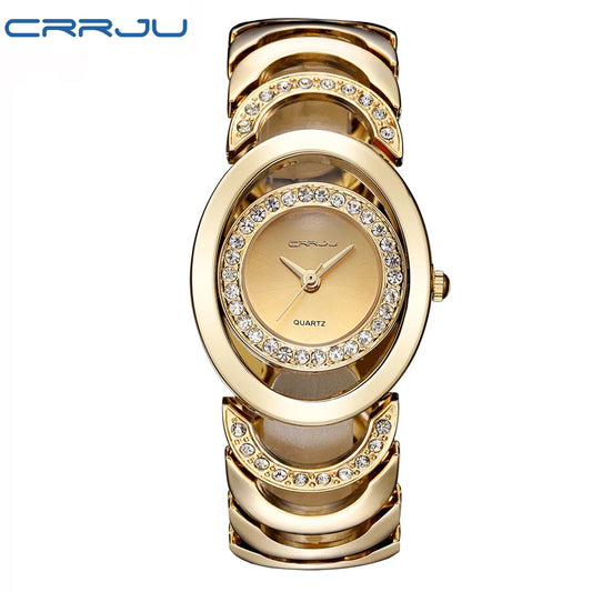 Gold  Luxury Brand bracelet  Quartz-Watch  For Girl