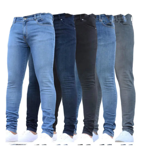 Men Casual Pants Stretch Jeans