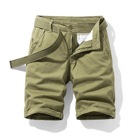 Men 100% Cotton Shorts Summer Solid Casual Short Pants Business Social Shorts Men Loose Luxury Khaki Joggers Five-Point Pants