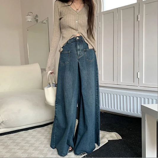 Vintage Wide Leg Jeans High Waist Oversized Trousers