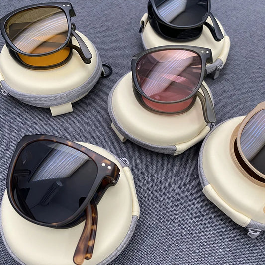 New  Folding Sunglasses Women's Brand , UV400 Eyewear Lady Retro Sun Glasses Women's Goggles