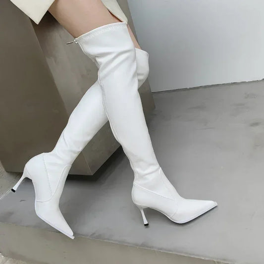 New Ladies Leather Knee Boots