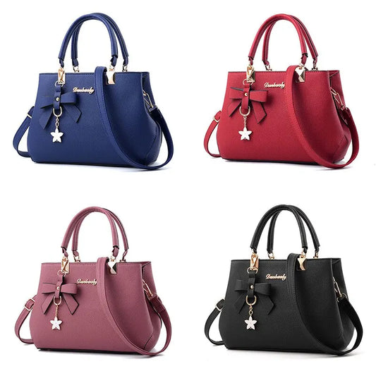 Fashion Solid Color With Bow One Shoulder Bag Portable Bandolera